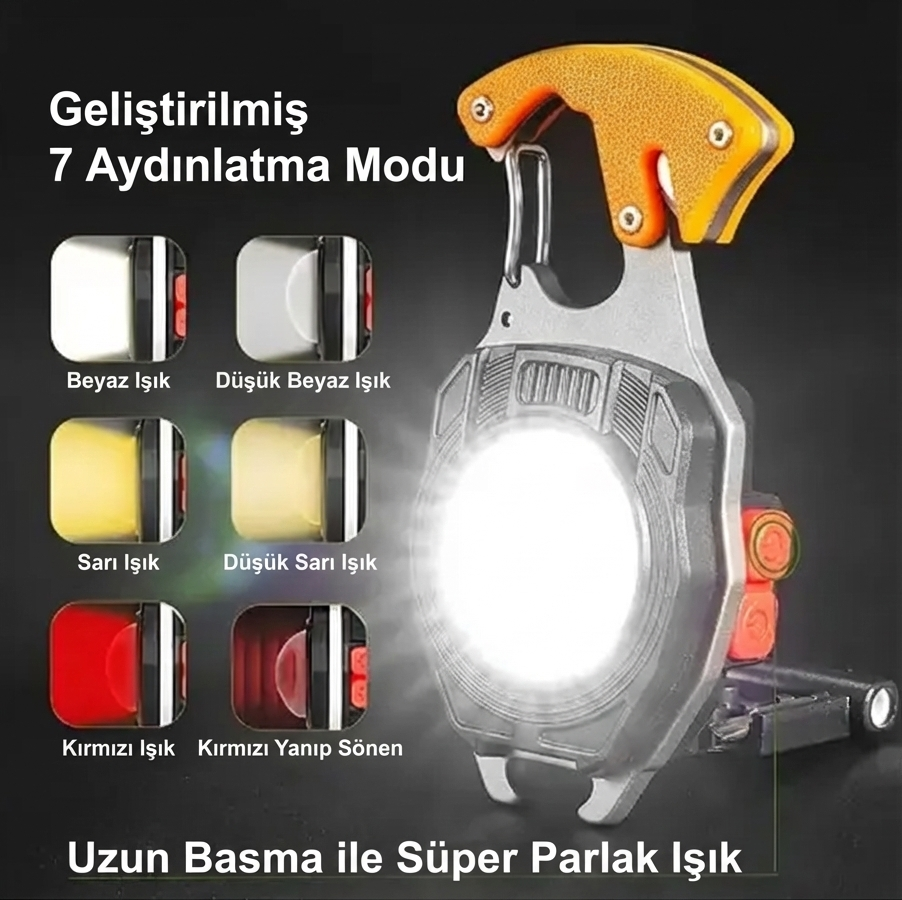 Multi Fonksiyonel Fener Çok Amaçlı Şarjlı Led Işık - Acil Durum Kit