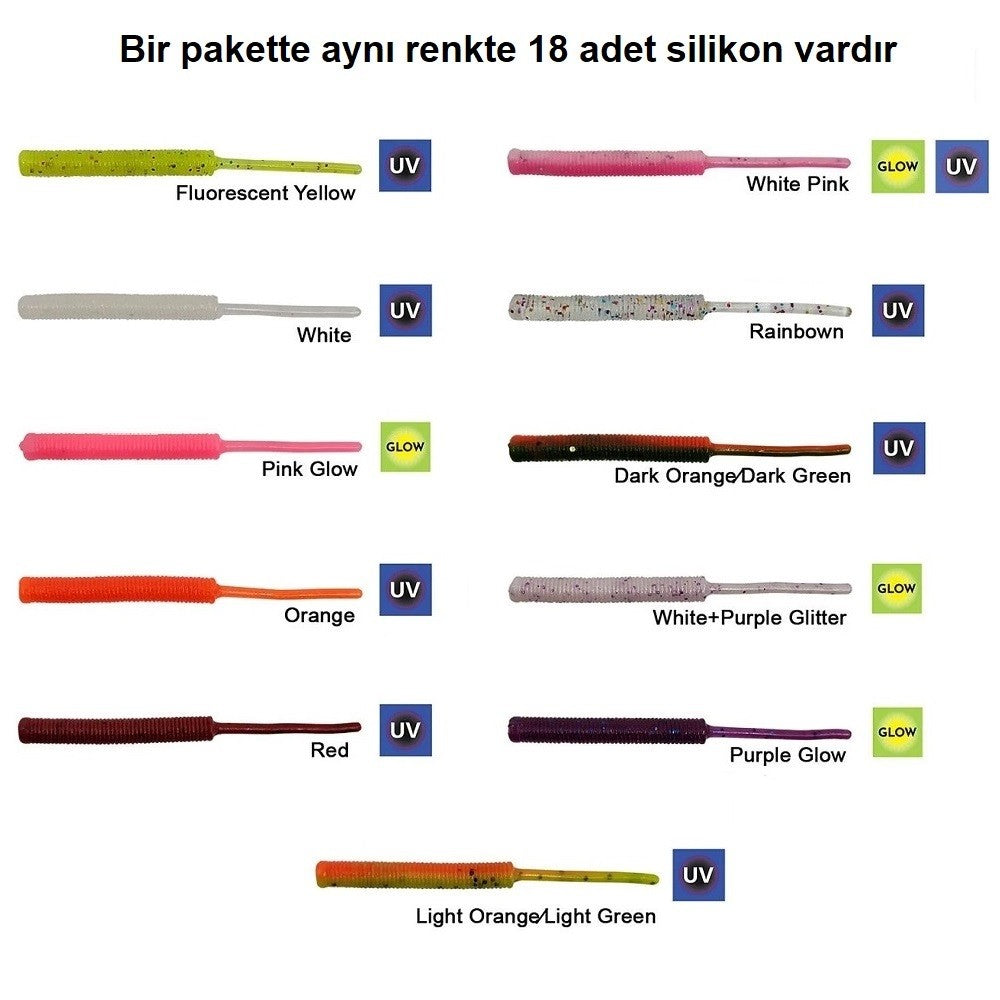 Kendo Fire Worm Lrf Silikonu 5cm 18 Adet