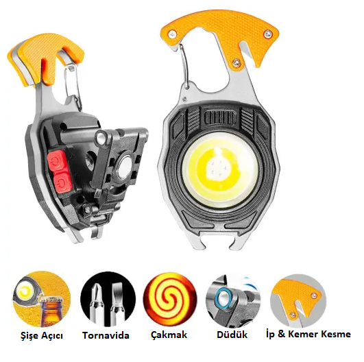 Multi Fonksiyonel Fener Çok Amaçlı Şarjlı Led Işık - Acil Durum Kit