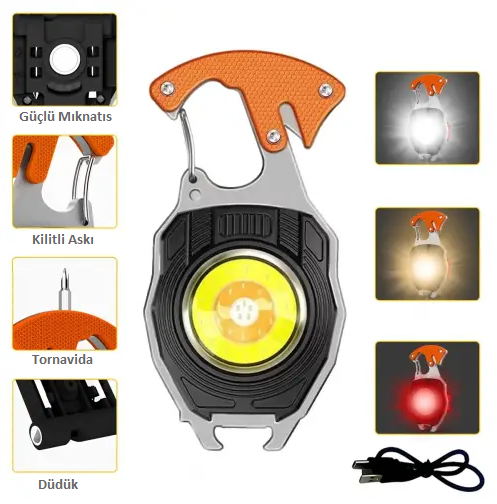 Multi Fonksiyonel Fener Çok Amaçlı Şarjlı Led Işık - Acil Durum Kit