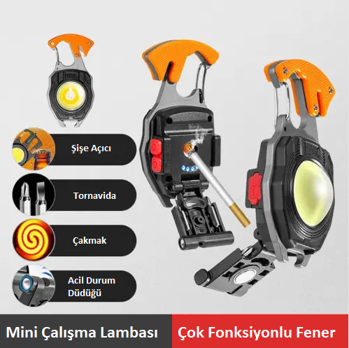 Multi Fonksiyonel Fener Çok Amaçlı Şarjlı Led Işık - Acil Durum Kit