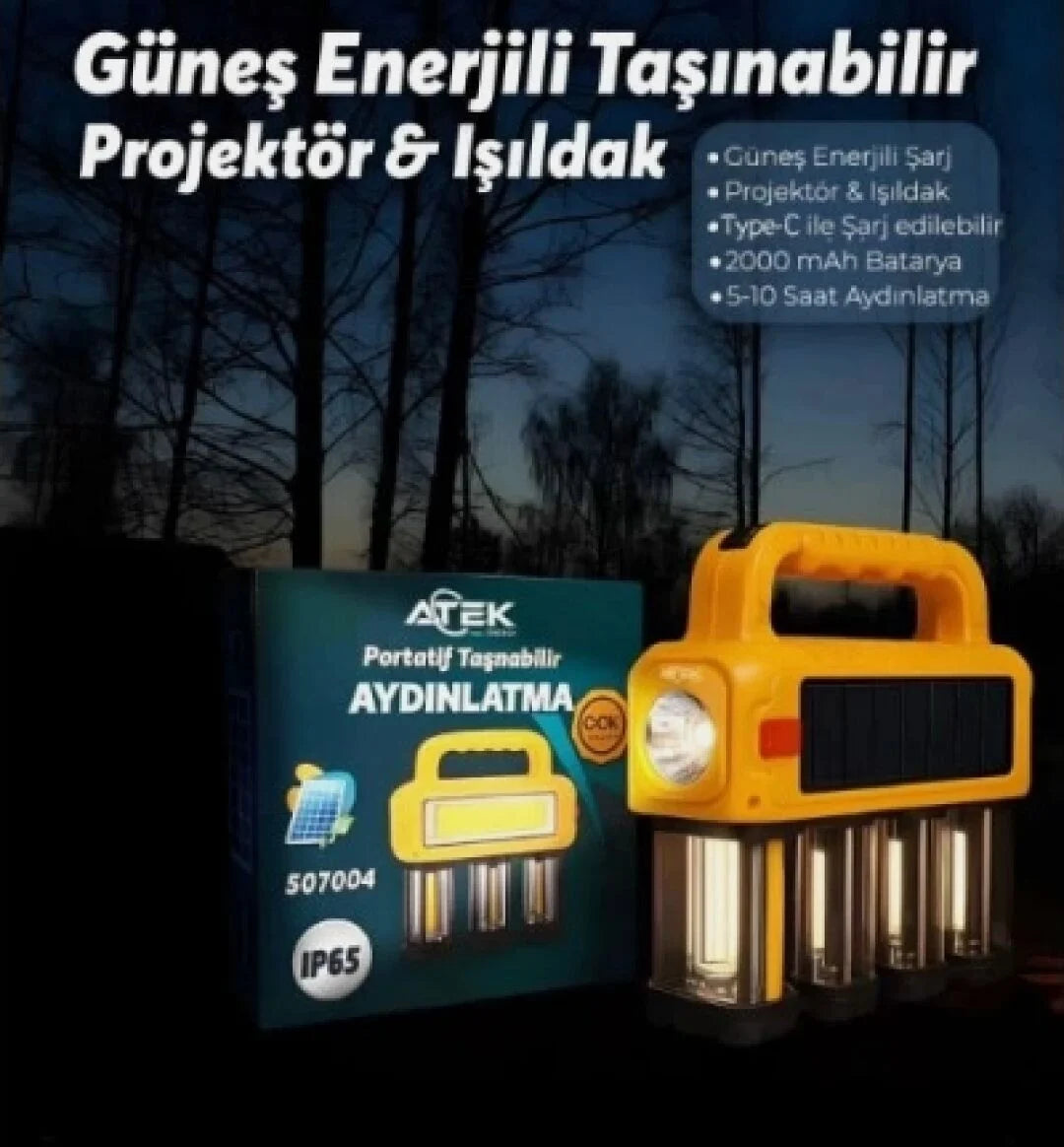 Güneş Enerjili Projektör Işıldak Tipi Lamba